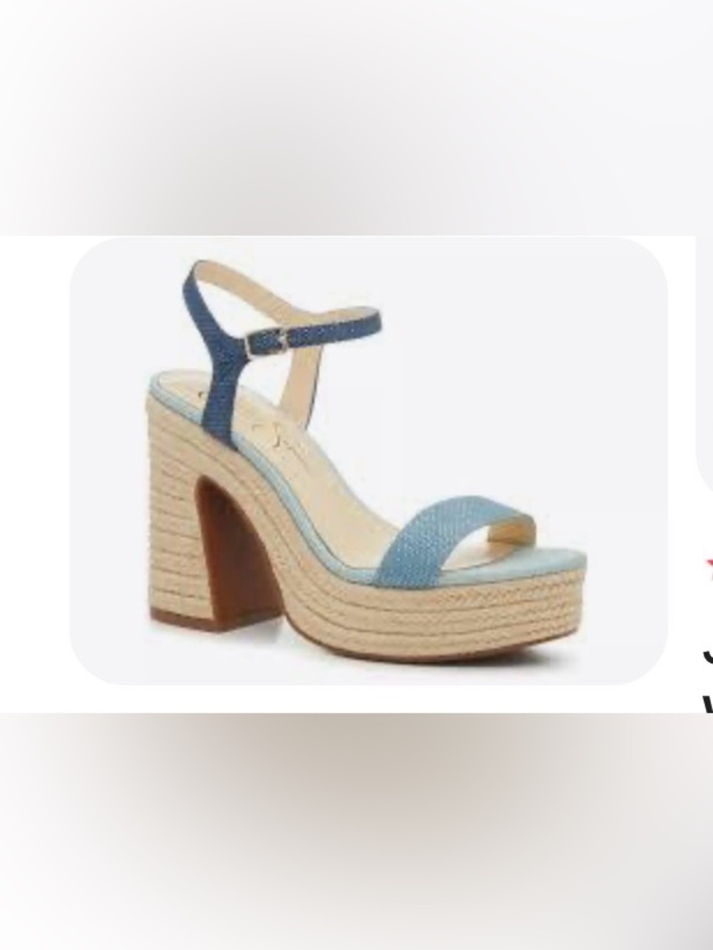 Jessica Simpson Light Blue Denim Platform Espadrille Sandals